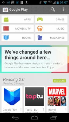 Грядут изменения в дизайне магазина Google Play