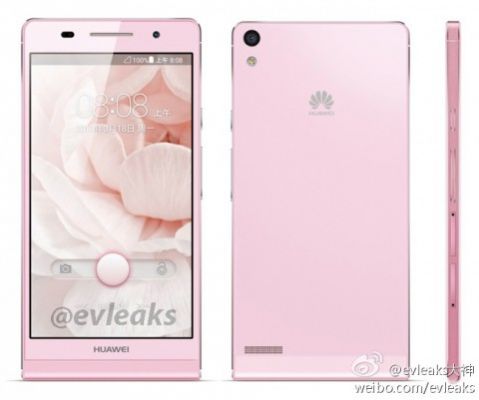 В сети появились фотографии белой и розовой версии Huawei Ascend P6