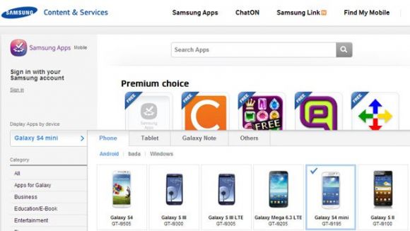 Samsung Galaxy S IV mini засветился в магазине приложений Samsung