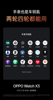 Часы OPPO Watch X3 будут использоваться в качестве бесконтактного ключа для автомобиля