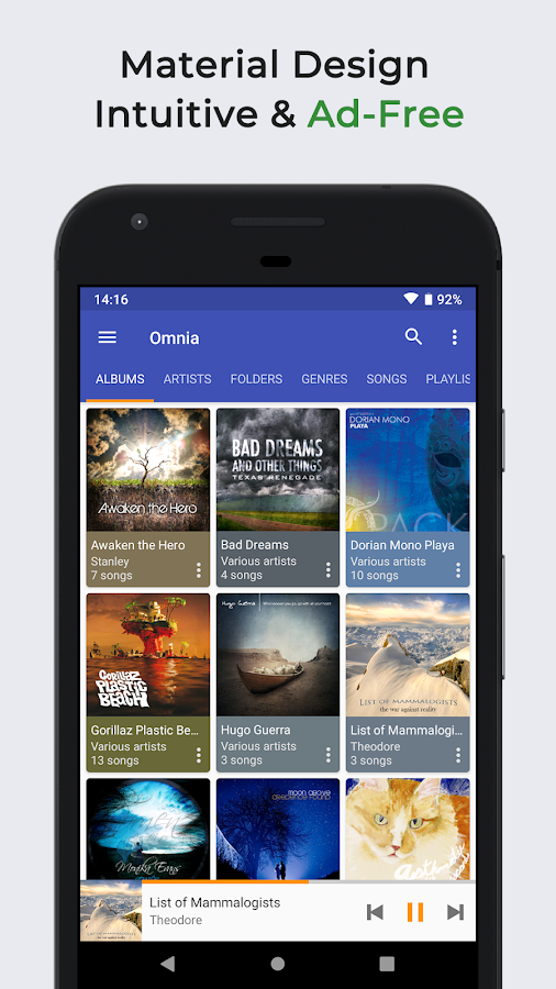 Omnia Music Player 1.8.5. Скриншот 1
