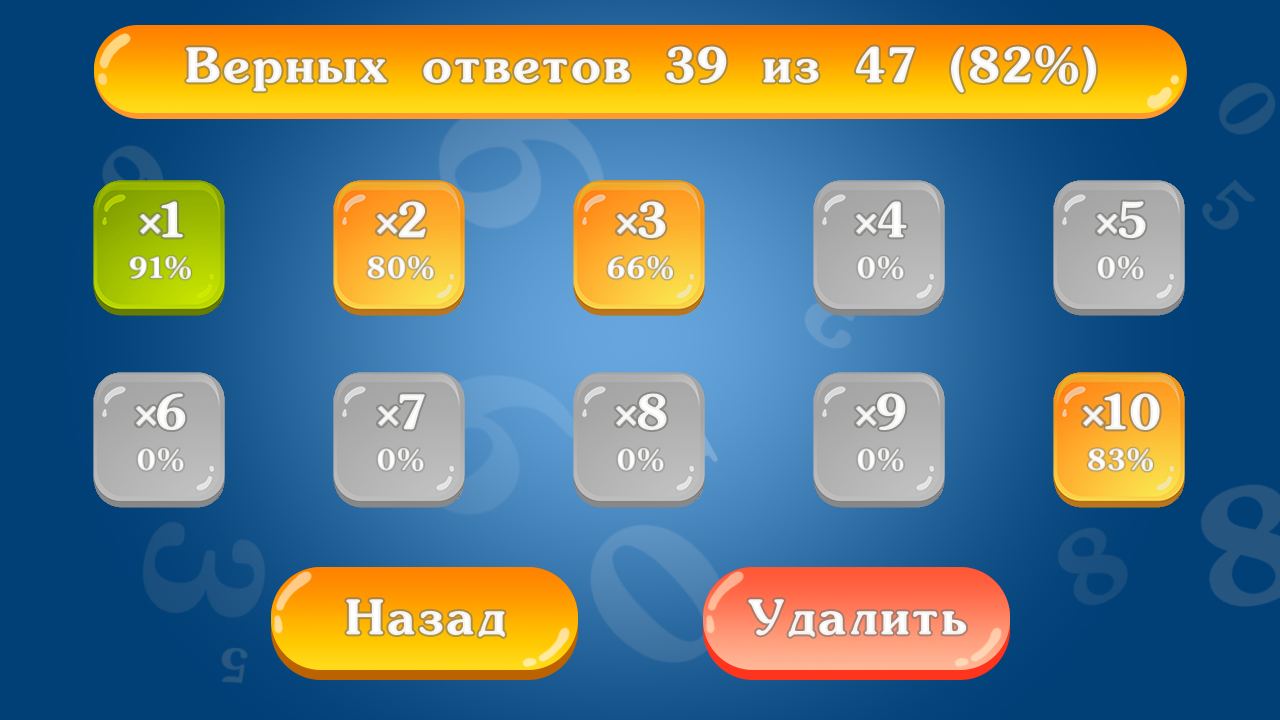 Таблица умножения для детей. Тренажер. Обучение 3.1.6. Скриншот 6