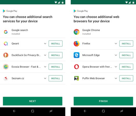 Выбор поисковой системы и браузера появится в Android в ближайшие недели