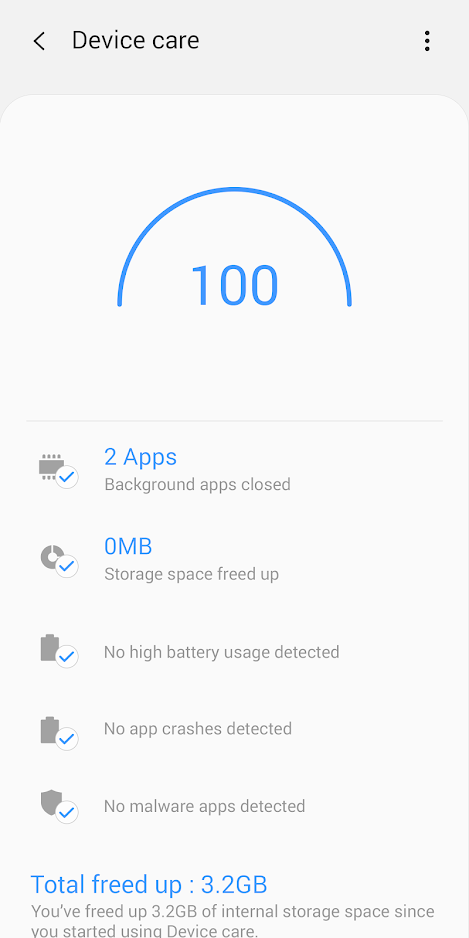 Samsung Обслуживание устройства 13.8.75.40. Скриншот 2
