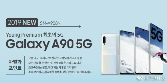 Появились официальные изображения и характеристики Galaxy A90 5G