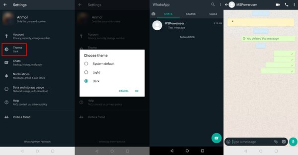 Тёмная тема WhatsApp* уже совсем скоро появится в приложении