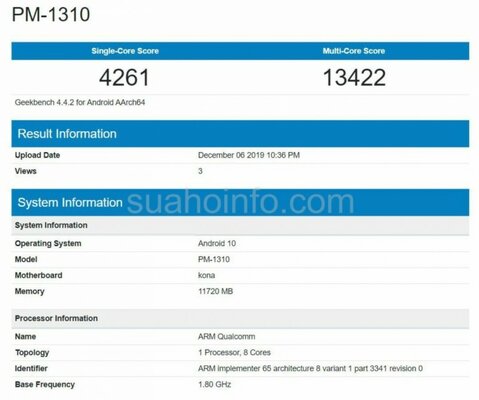 Sony Xperia 3 на Snapdragon 865 засветился в Geekbench
