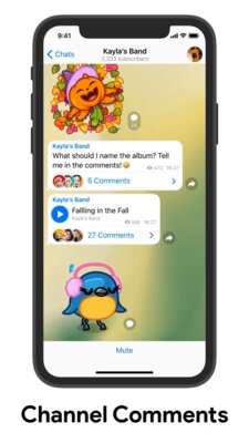 В Telegram теперь можно комментировать публикации и скрывать администраторов чатов