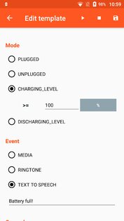 Battery Sound Notification 2.19. Скриншот 3