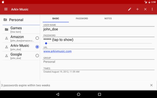 PasswdSafe – хранилище паролей 6.27.2. Скриншот 9