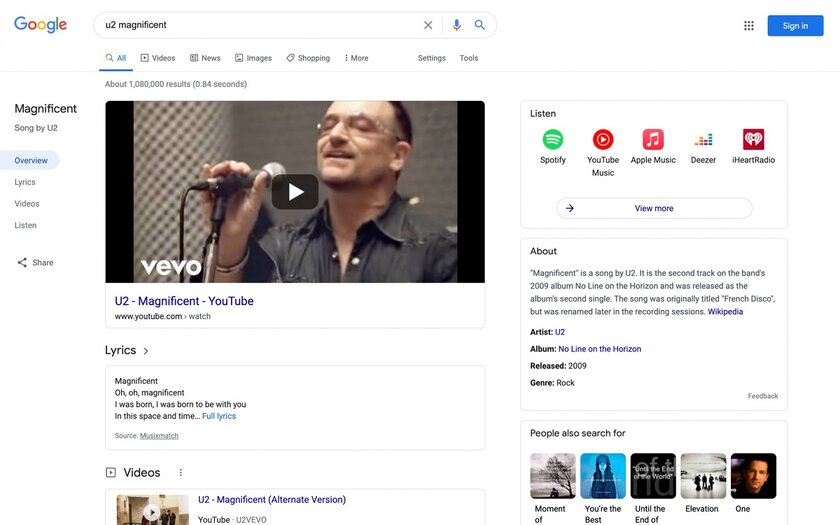 Google выпустила редизайн поиска для запросов о музыке: послушать желаемый трек стало проще