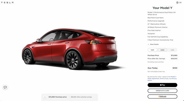 Tesla за биткоины: Илон Маск объявил о старте продаж электрокаров за криптовалюту
