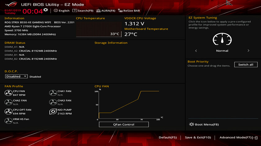 Обзор ASUS ROG STRIX B550-XE GAMING WIFI: идеальная плата для мощного конфига под разгон — UEFI-оболочка BIOS. 1