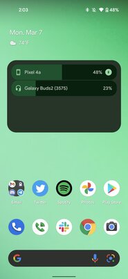 Новый виджет Google для Android показывает заряд Bluetooth-наушников