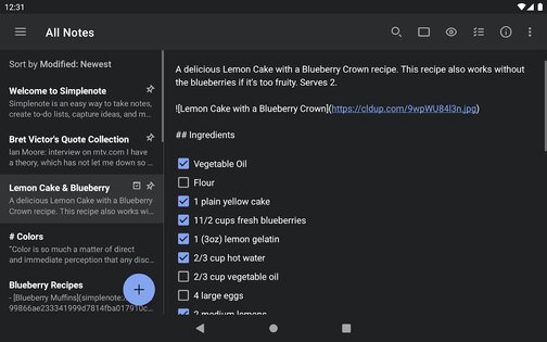 Simplenote 2.37. Скриншот 8