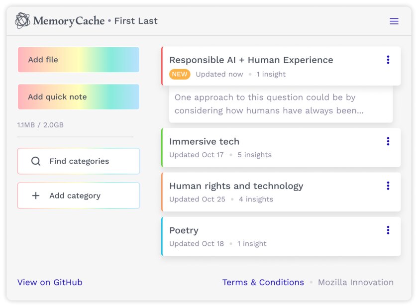 Mozilla представила MemoryCache: ИИ-расширение, обучающее нейросеть на компьютере пользователя