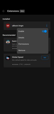В браузере Edge для Android появилась поддержка расширений: список