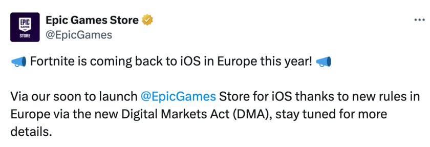Apple разбанила Epic Games: игры студии возвращаются в App Store