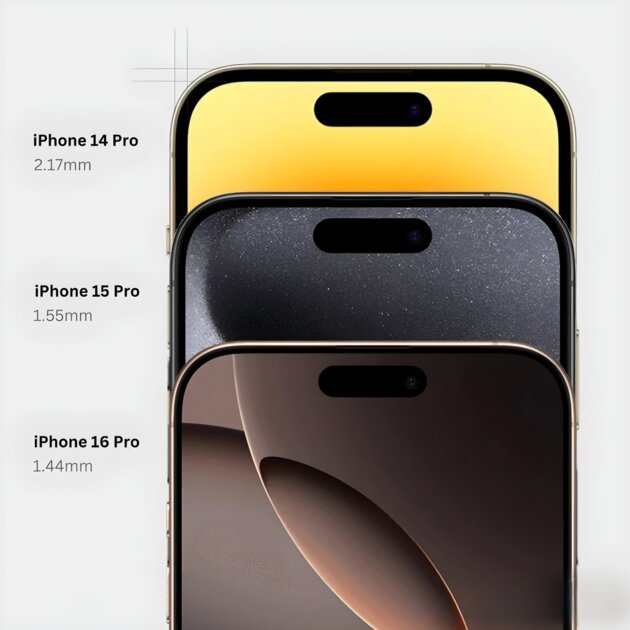 Как менялась толщина рамок в iPhone за последние годы. Прогресс или топтание на месте?