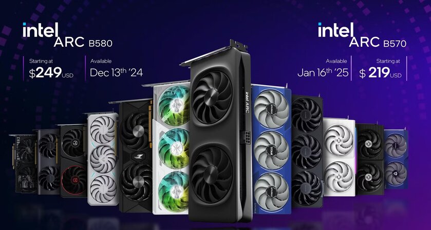 Intel представила видеокарты Arc B580 и B570 — отличное игровое решение для 1440p