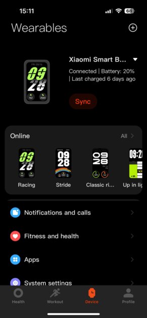 Самый дешёвый Mi Band — на что способен? Обзор Xiaomi Smart Band 9 Active — Прошивка и производительность. 4