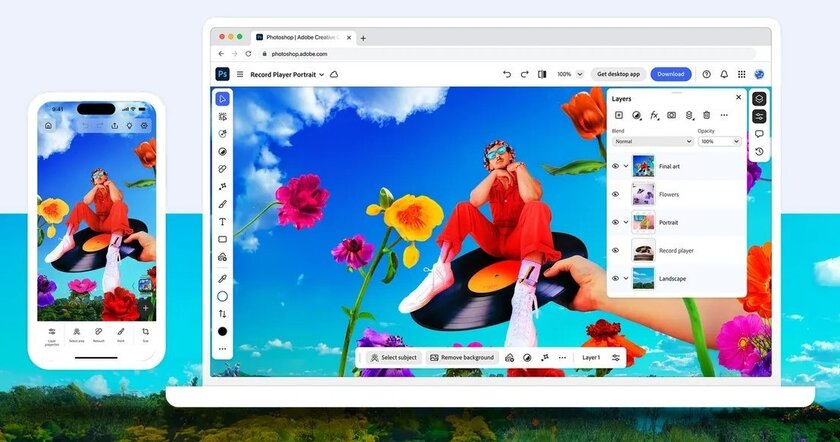 Adobe запустила полноценный Photoshop для iPhone с генеративными ИИ-функциями