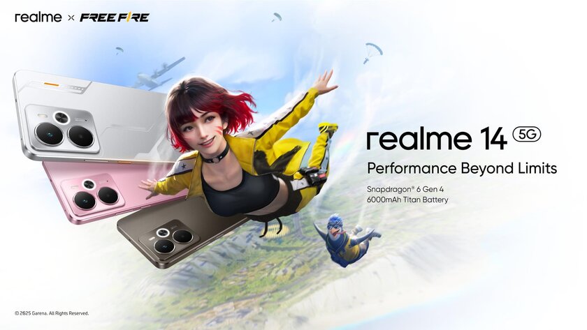 Представлен realme 14: средний класс, но с полной защитой от воды. И цвет модный