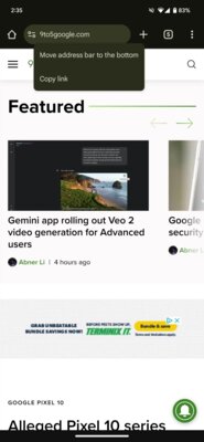 Google перевернул Chrome с ног на голову — адресная строка на Android теперь внизу