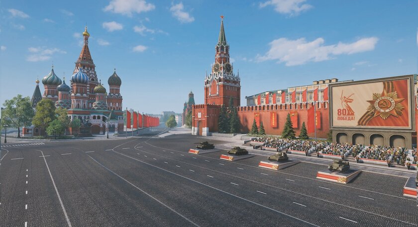 В «Мир танков» в честь 9 Мая добавили праздничный ангар с Красной площадью и Парадом Победы