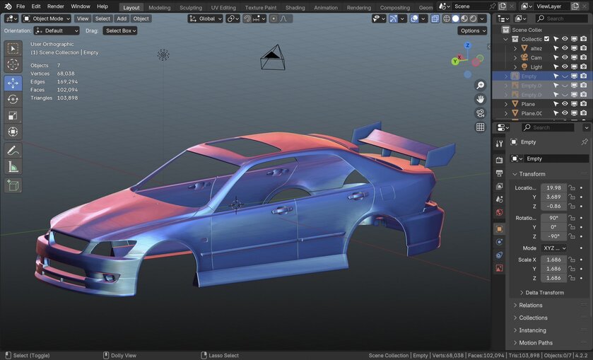 Геймер показал процесс создания фотореалистичной модели Toyota Altezza для Roblox