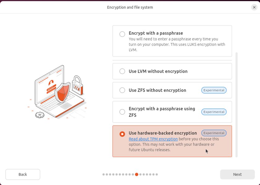 В Ubuntu 25.10 появится полнодисковое шифрование на основе TPM: оно будет опциональным