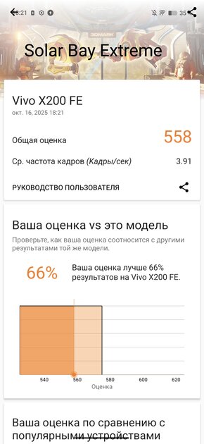 Компактный смартфон с очень удобной диагональю дисплея: обзор vivo X200 FE — Производительность и тесты. 9