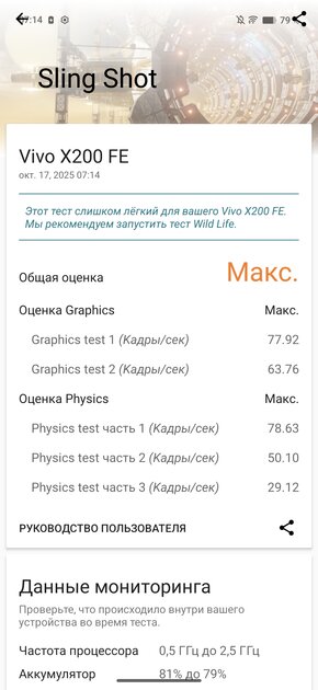 Компактный смартфон с очень удобной диагональю дисплея: обзор vivo X200 FE — Производительность и тесты. 14