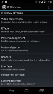 IP Webcam 1.19.0.913. Скриншот 1