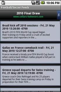 Football Soccer Feeds 1.3. Скриншот 1