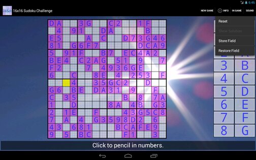 16x16 Sudoku Challenge 4.1. Скриншот 9