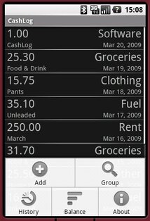 CashLog 1.6.0. Скриншот 1