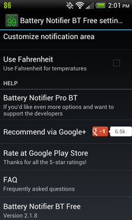 Battery Notifier BT Free 2.1.15. Скриншот 7