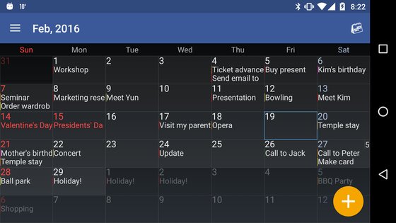 AA Calendar 2.1.7.13. Скриншот 2