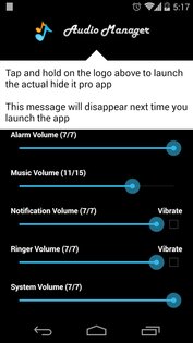 Hide It Pro (или Audio Manager) 8.8.0. Скриншот 1