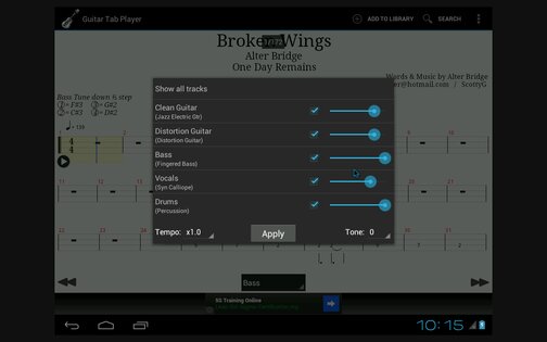 Guitar Tab Player 2.3.19. Скриншот 10