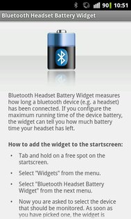 Bluetooth Headset Battery Widget 1.2. Скриншот 2