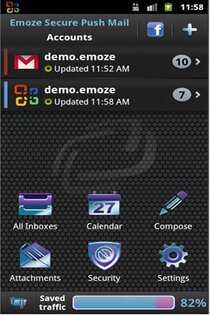 Emoze Secure Push Mail 2.2.86.90. Скриншот 2