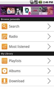 Jamendo Player 1.0.7. Скриншот 1