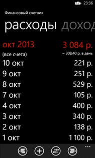 Финансовый счетчик+ 2.1.1.0. Скриншот 1