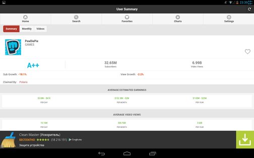 SocialBlade 0.3.5. Скриншот 3