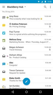 Входящие BlackBerry Hub+ 2.2608.2. Скриншот 1
