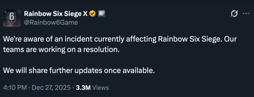 Ubisoft отключила серверы Rainbow Six Siege: злоумышленники раздали игрокам по 2 млрд валюты
