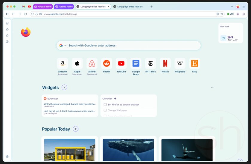 Mozilla работает над обновлённым дизайном Firefox: вот как он выглядит