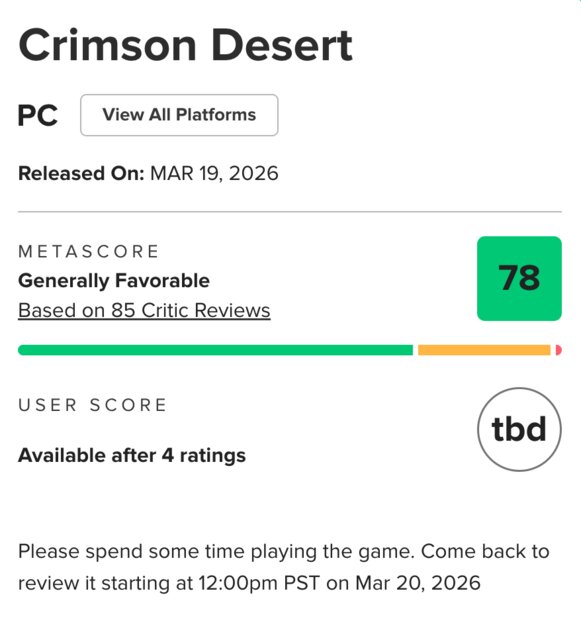Стоимость акций Pearl Abyss упала на 30% из-за средних оценок Crimson Desert